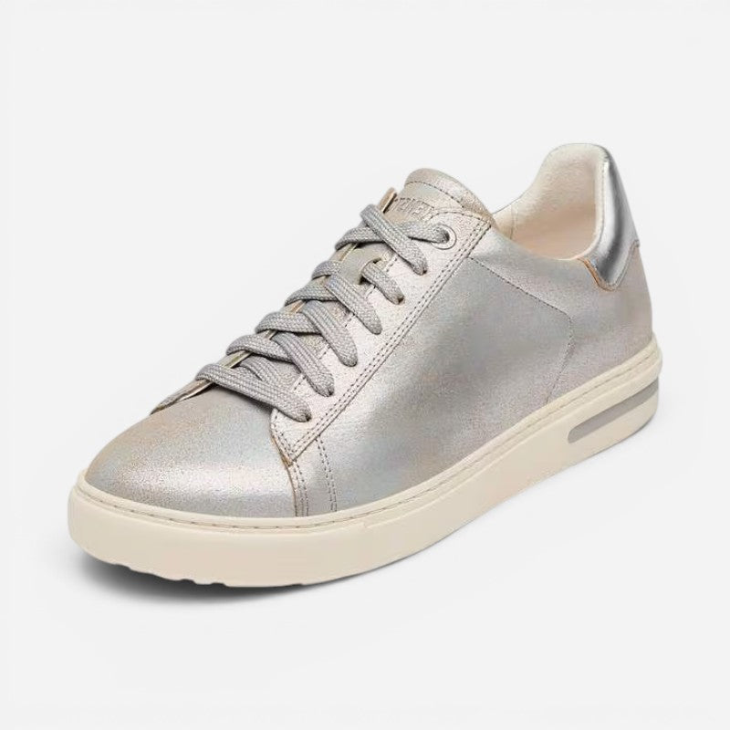 Bend Metallic Silver Washed Leather Narrow