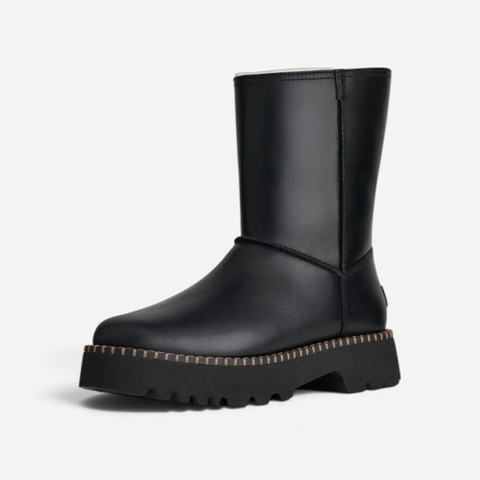 Uptowner Short Boot Black Leather