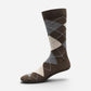 Argyle Cotton Jacquard Sock Crew Brown