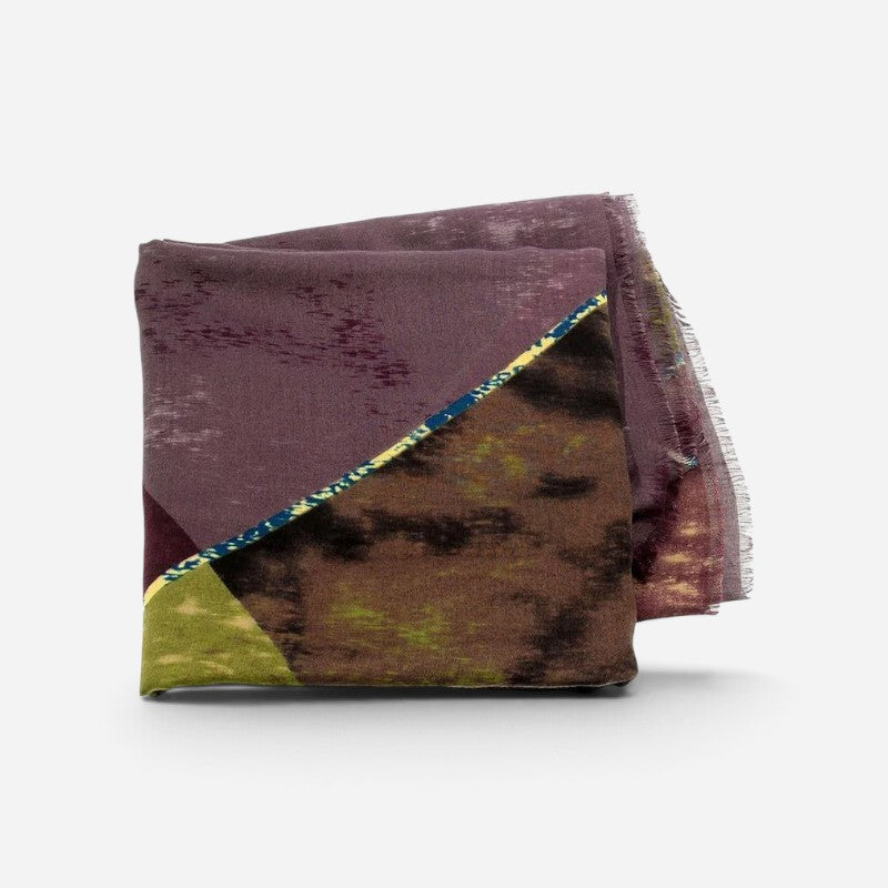 Lightweight Geo Silhouette Scarf Plum