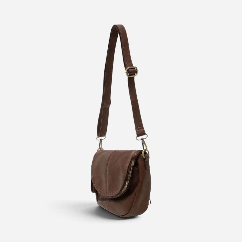 Helene Small Saddle Crossbody Walnut