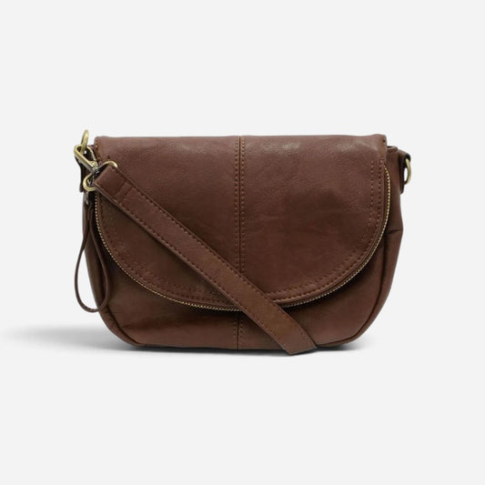 Helene Small Saddle Crossbody Walnut