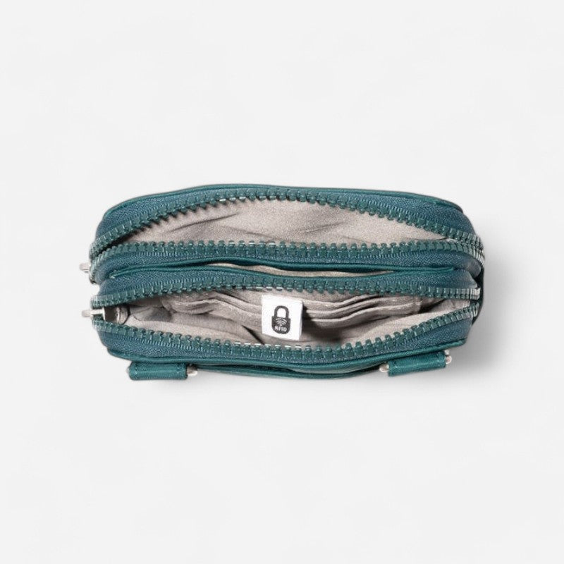 Modern Take Two RFID Crossbody Emerald Twill